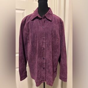 Coldwater Creek Leather Purple Blazer
